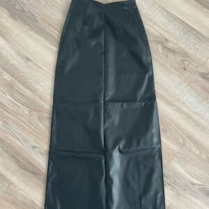 Anthropologie Black Maxi Pencil Skirt with Slit